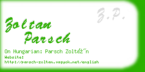 zoltan parsch business card